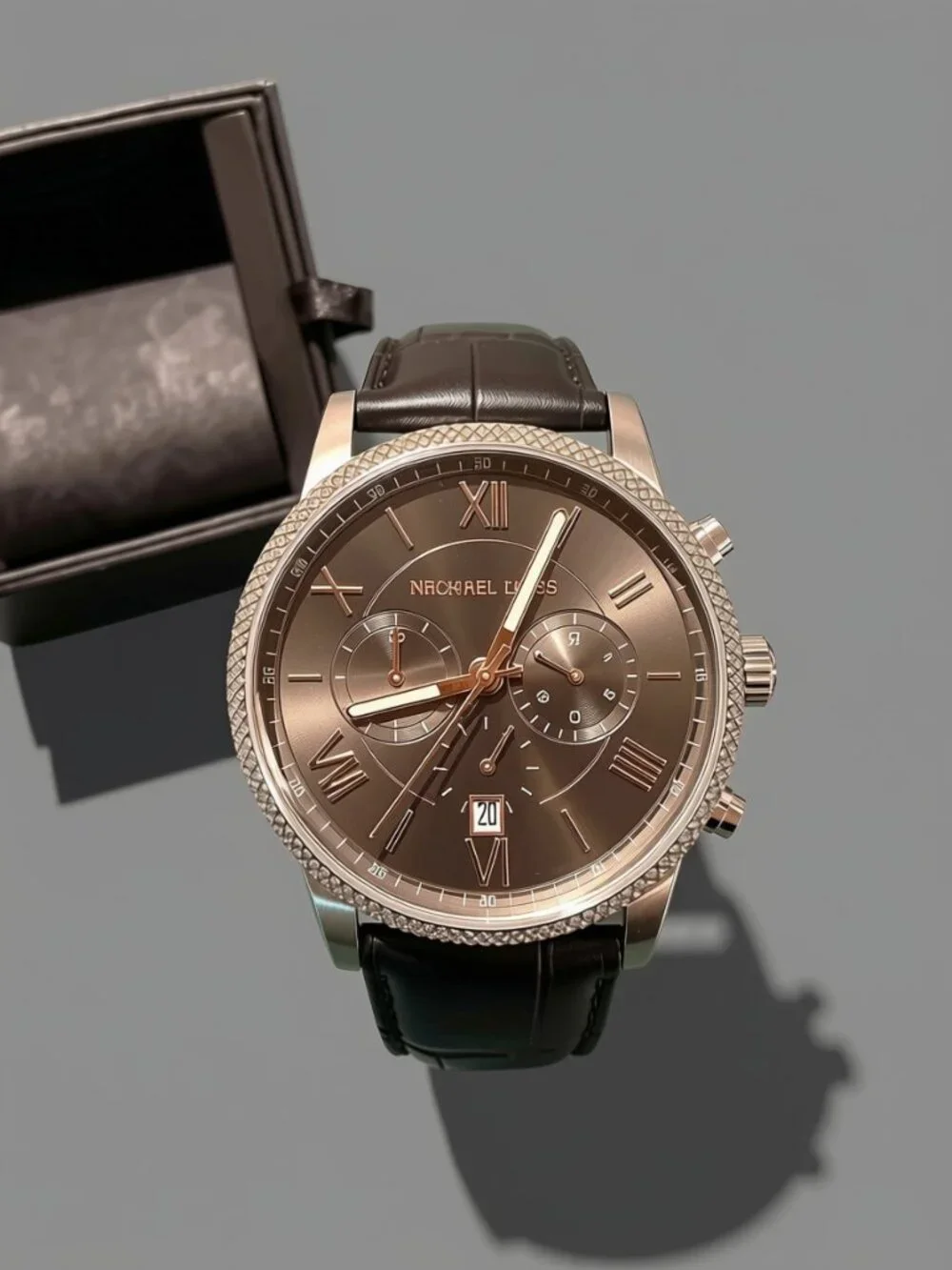 Michael Kors MK8393 Hawthorne Black Leather Band Analog 43mm Case Men's Watch